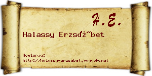 Halassy Erzsébet névjegykártya